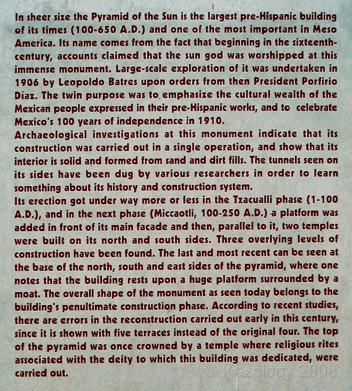 Mexico Pyramids - Mexico City 2009 0620.jpg - A trip to the Teotihuacan area of Mexico to visit the pyramids. A vast complex and a great climb to the top. This was followed by lunch in a cave, then a visit to the historical center of Mexico City. March 2009.